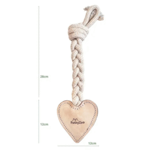 Cane giocattolo cuore con corda lunga