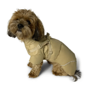 Cappotto invernale con imbracatura - Café Latte W. Maniche corte