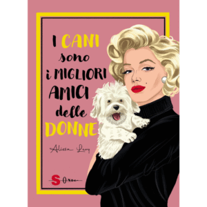 copertina libro rosa con donna con cane in braccio