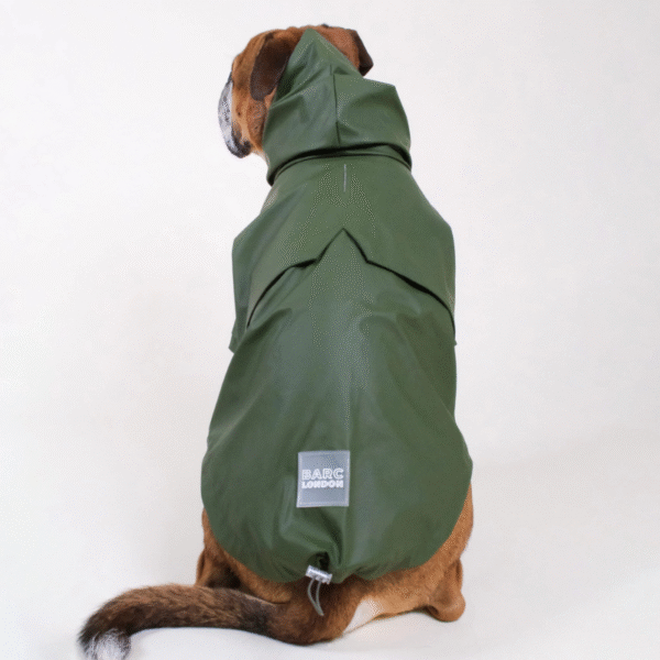impermeabile colore verde riciclato al 100%