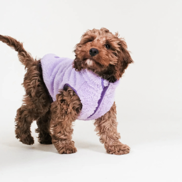 Gilet per cani in sherpa lilla - immagine 2