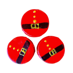 Scatola regalo Christmas Macarons per cani Santa Belly decorati a mano