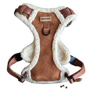 Pettorina invernale per cani Trufois Mocca scamosciata con interno teddy