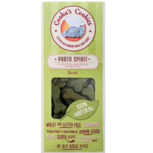 Biscotti per cani alla spirulina e mela Emerald Super Treats naturali.