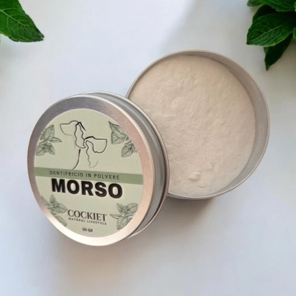 Dentifricio in polvere naturale per cani e gatti Morso ingredienti bio