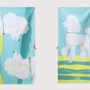 Asciugamano per Cani in Microfibra "Beach Towel" ad Asciugatura Rapida con Design Barboncino